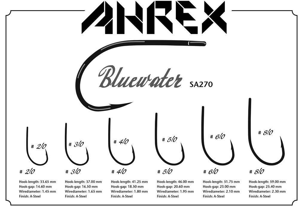 Ahrex Sa270 Bluewater #2/0 Saltwater Fly Tying Hooks